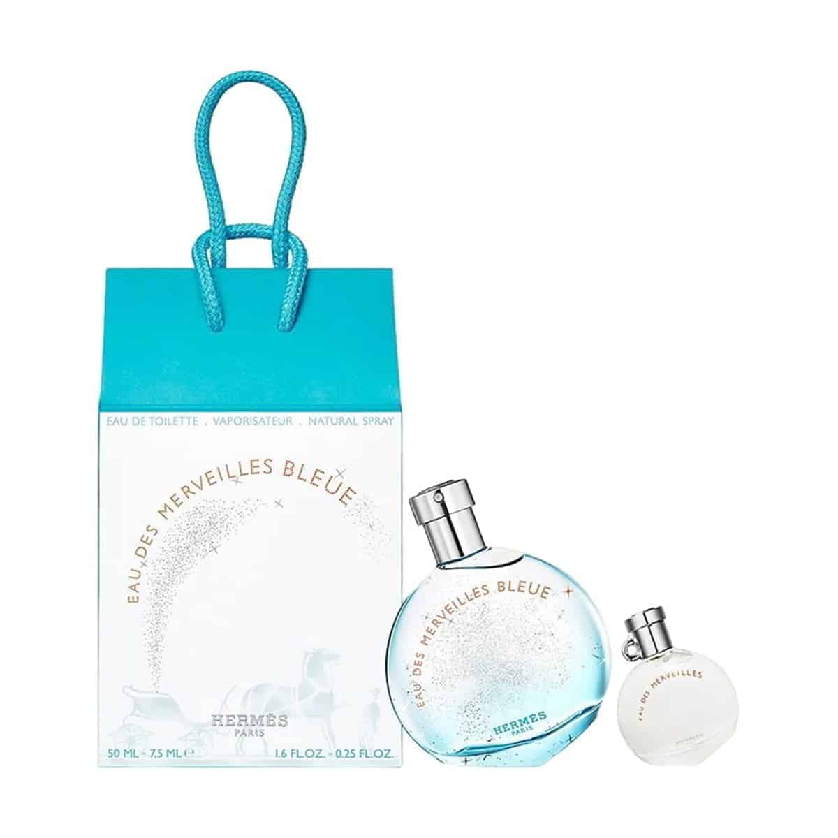 Set Nước Hoa Nữ Hermès Eau Des Merveilles Bleue EDT (50ml + Mini 7.5ml)