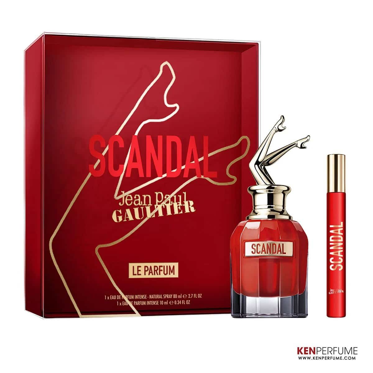 Set Nước Hoa Nữ Jean Paul Gaultier Scandal Le Parfum EDP Intense (80ml + 10ml Mini)