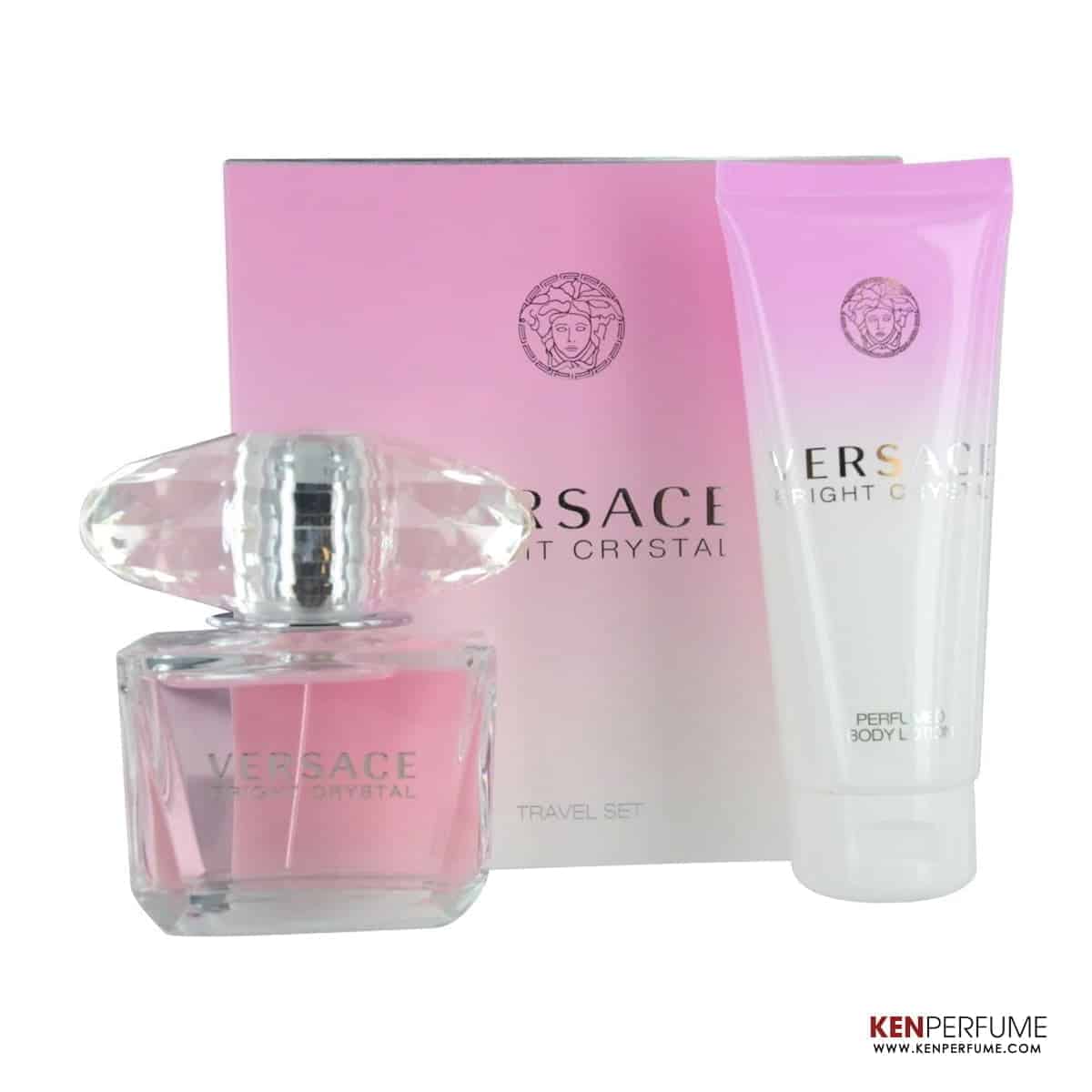 Set Nước Hoa Nữ Versace Bright Crystal EDT (50ml + Body Lotion 100ml)