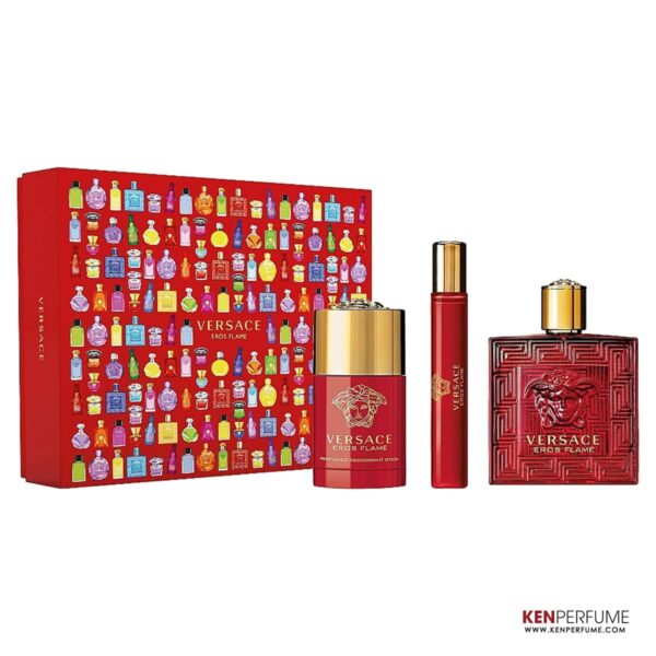Set Nước Hoa Nam Versace Eros Flame EDP (100ml + LKM 75ml + Mini 10ml)