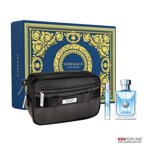 Set Nước Hoa Nam Versace Pour Homme EDT Set 3 Món (100ml + Mini 10ml + Túi)